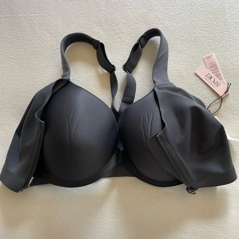 Victoria's Secret Knockout Front Close Underwire Sports Bra Sport Gray 36DDD - Picture 9 of 16